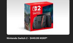 Nintendo Switch 2 price on Nintendo Website