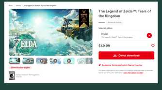 Nintendo Switch Zelda Tears of the Kingdom Price