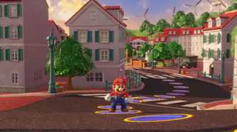 Mario Party Jamboree Nintendo Switch 2 upgrade Mario standing on street