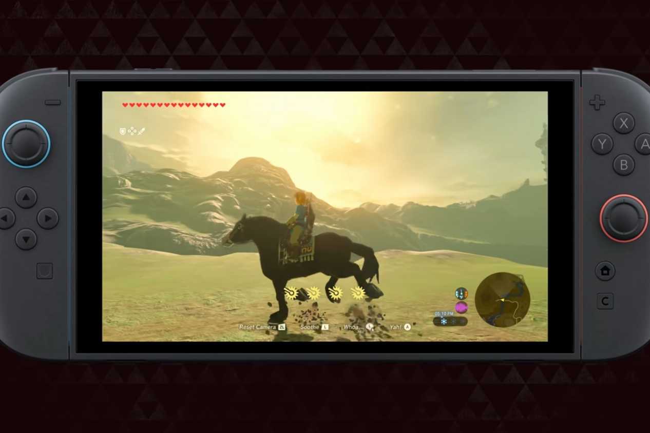 Nintendo Switch 2 playing Legend of Zelda Breath of the Wild
