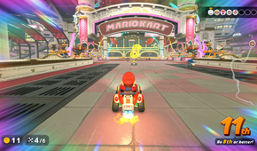 Screenshot of Mario kart World on the Nintendo Switch 2