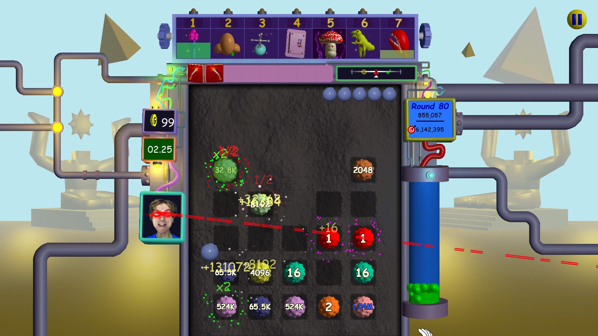 Nubby's Number Factory a game on round 80