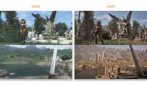 Side-by-side comparison of Oblivion's original 2006 graphics and the updated visuals from Oblivion Remastered.