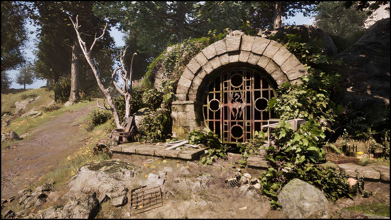 The entrance to the familiar sewers where your adventure begins in Oblivion.