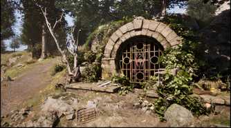The entrance to the familiar sewers where your adventure begins in Oblivion.