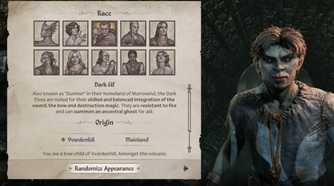 Oblivion Remastered Dark Elf creation