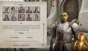 Oblivion Remastered Orc character creation
