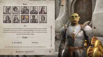 Oblivion Remastered Orc character creation