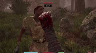 Oblivion Remastered player punching bandit