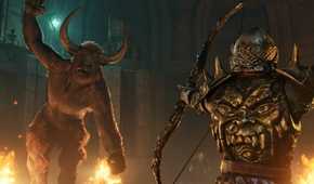 Oblivion Remastered player shooting minotaur with bow