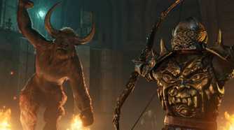 Oblivion Remastered player shooting minotaur with bow