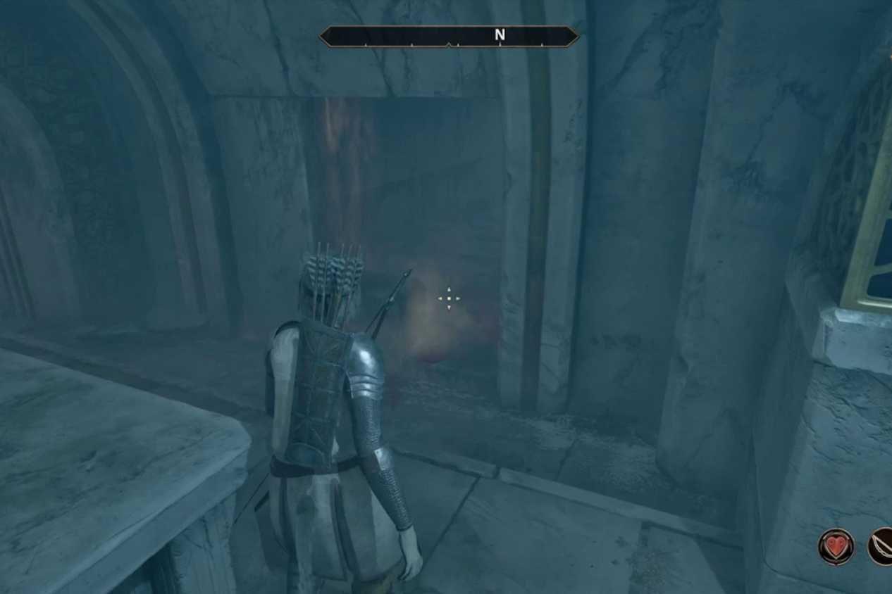 Oblivion Remastered player running through dungeon with bow