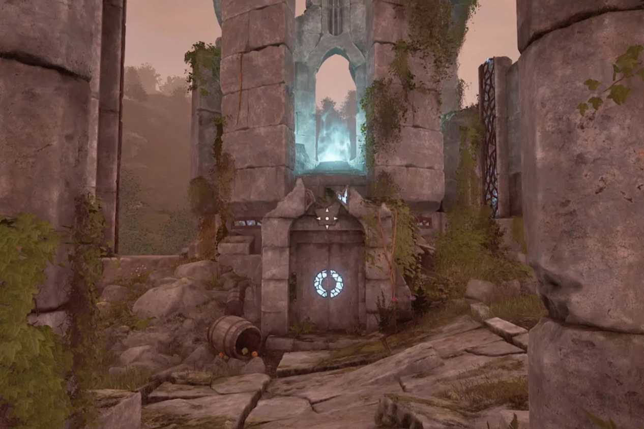 Oblivion Remastered player standing outside dungeon entrance