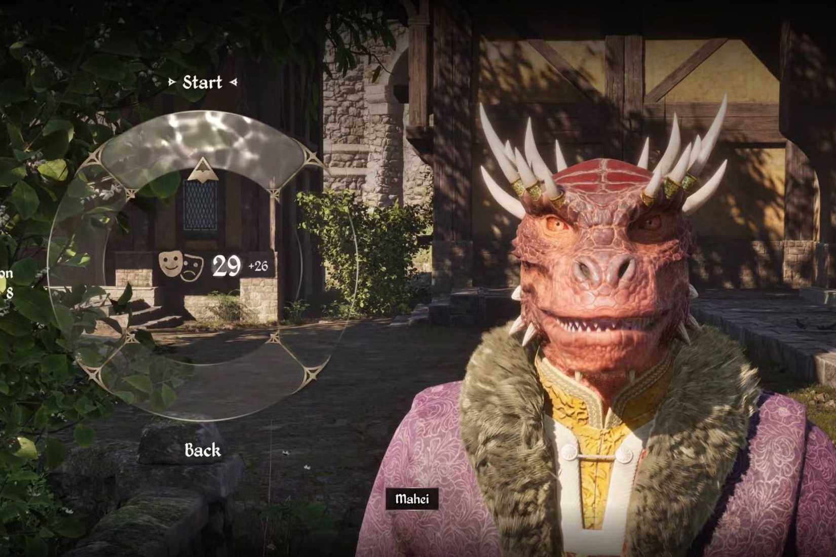 Oblivion Remastered player talking to Argonian