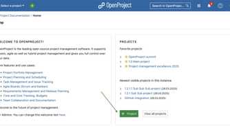 screenshot of openproject project management software