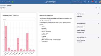 screenshot of openproject project management software