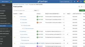 screenshot of openproject project management software