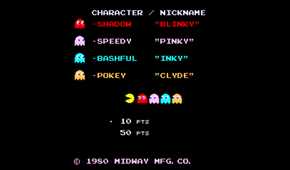 A screenshot of gameplay of Pac-Man