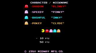 A screenshot of gameplay of Pac-Man