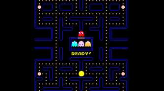 A screenshot of gameplay of Pac-Man