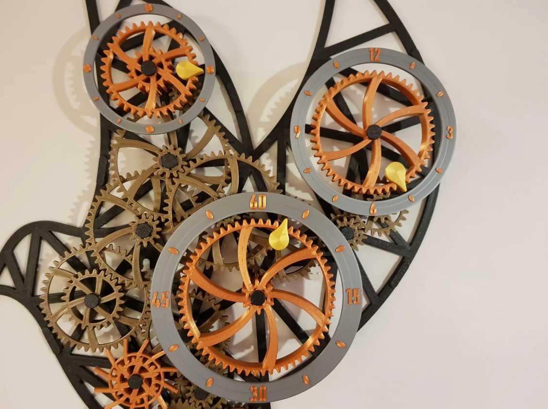 The parts of the mechanical wall clock