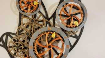 The parts of the mechanical wall clock