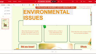 PDFescape online editing text