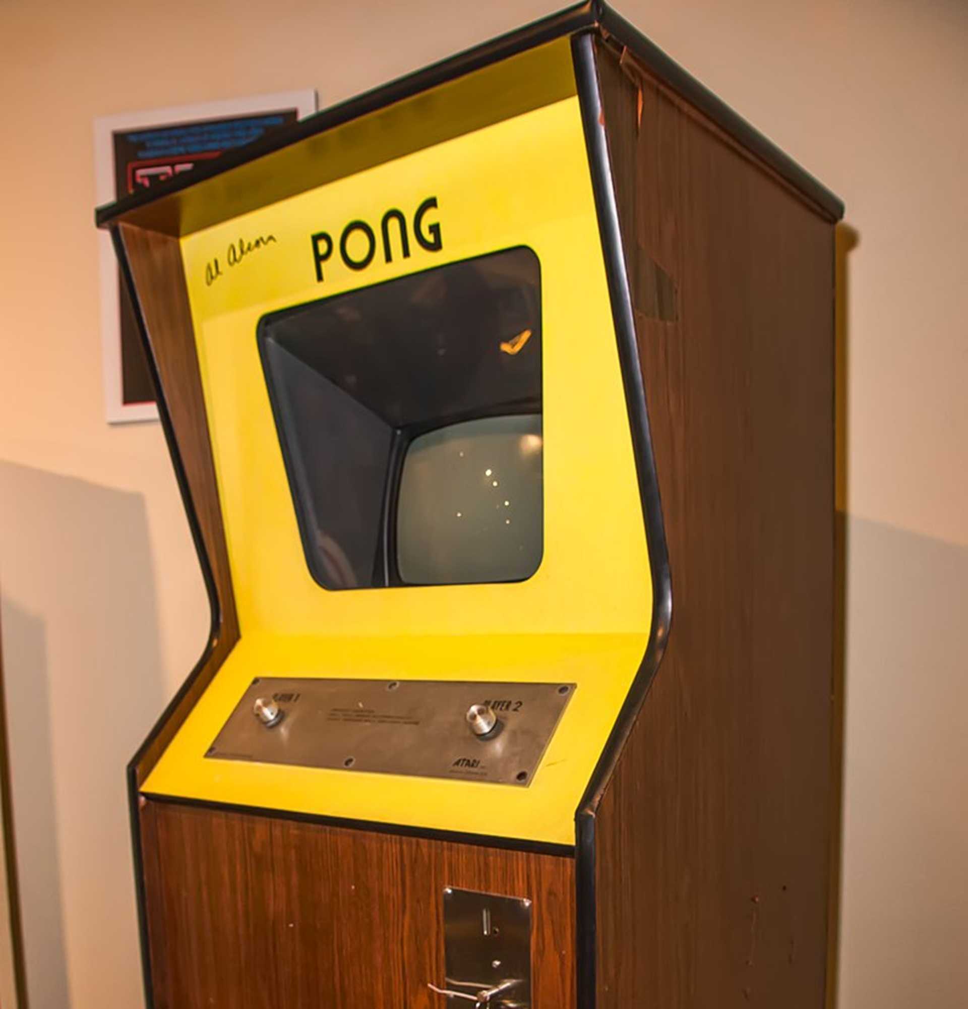 A photo of the Pong arcade cabinet.