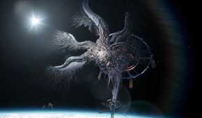 A Wide Shot of One of the final bosses in Stellar Blade