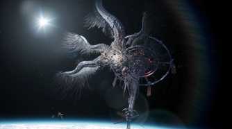 A Wide Shot of One of the final bosses in Stellar Blade