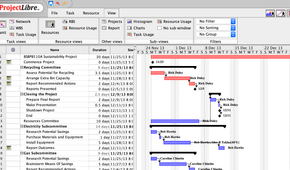 screenshot of projectlibre project management software