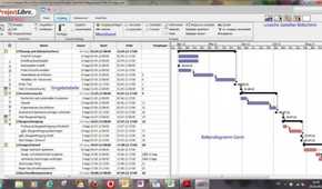 screenshot of projectlibre project management software