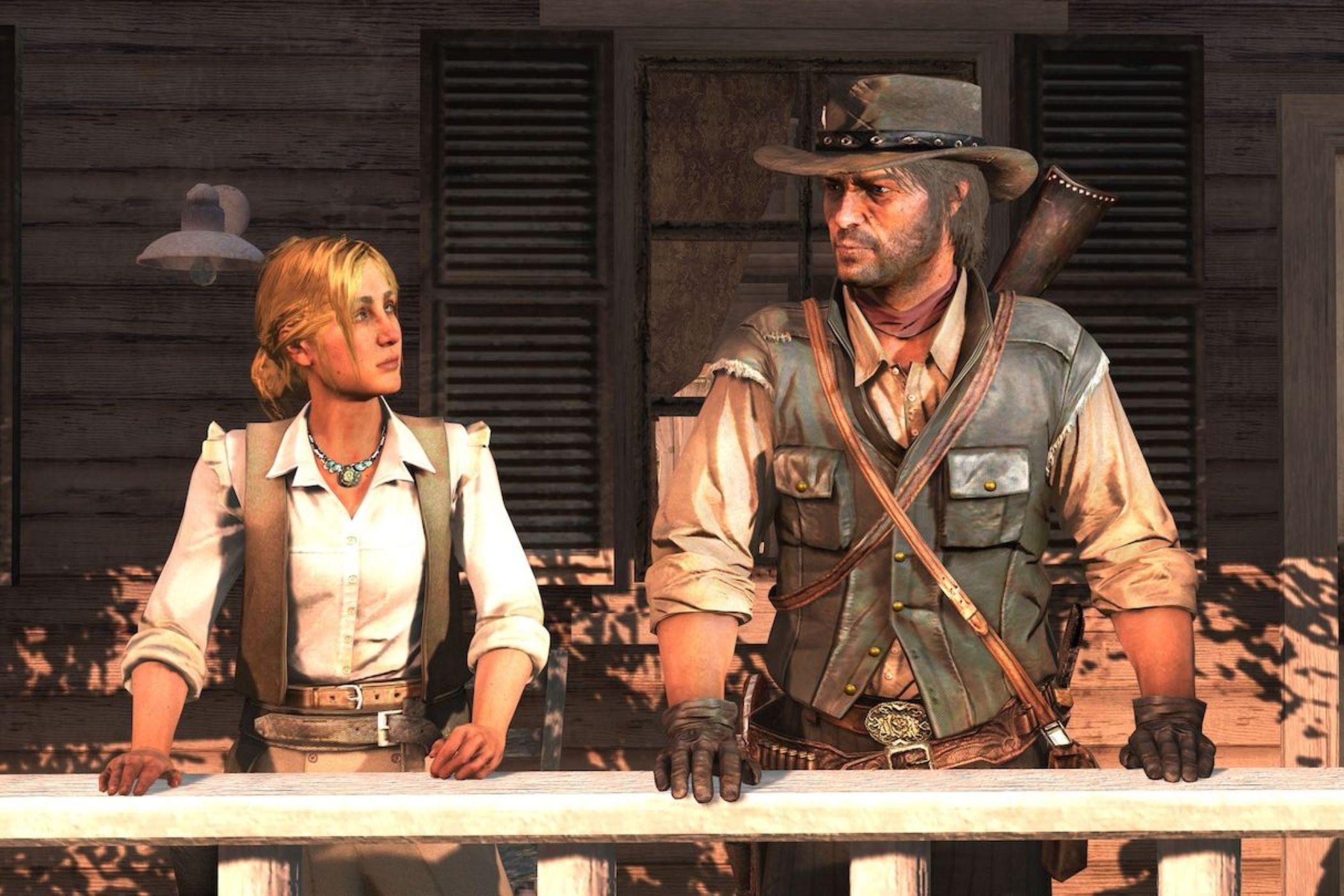 Joh Marston and Bonnie MacFarlane in Red Dead Redemption