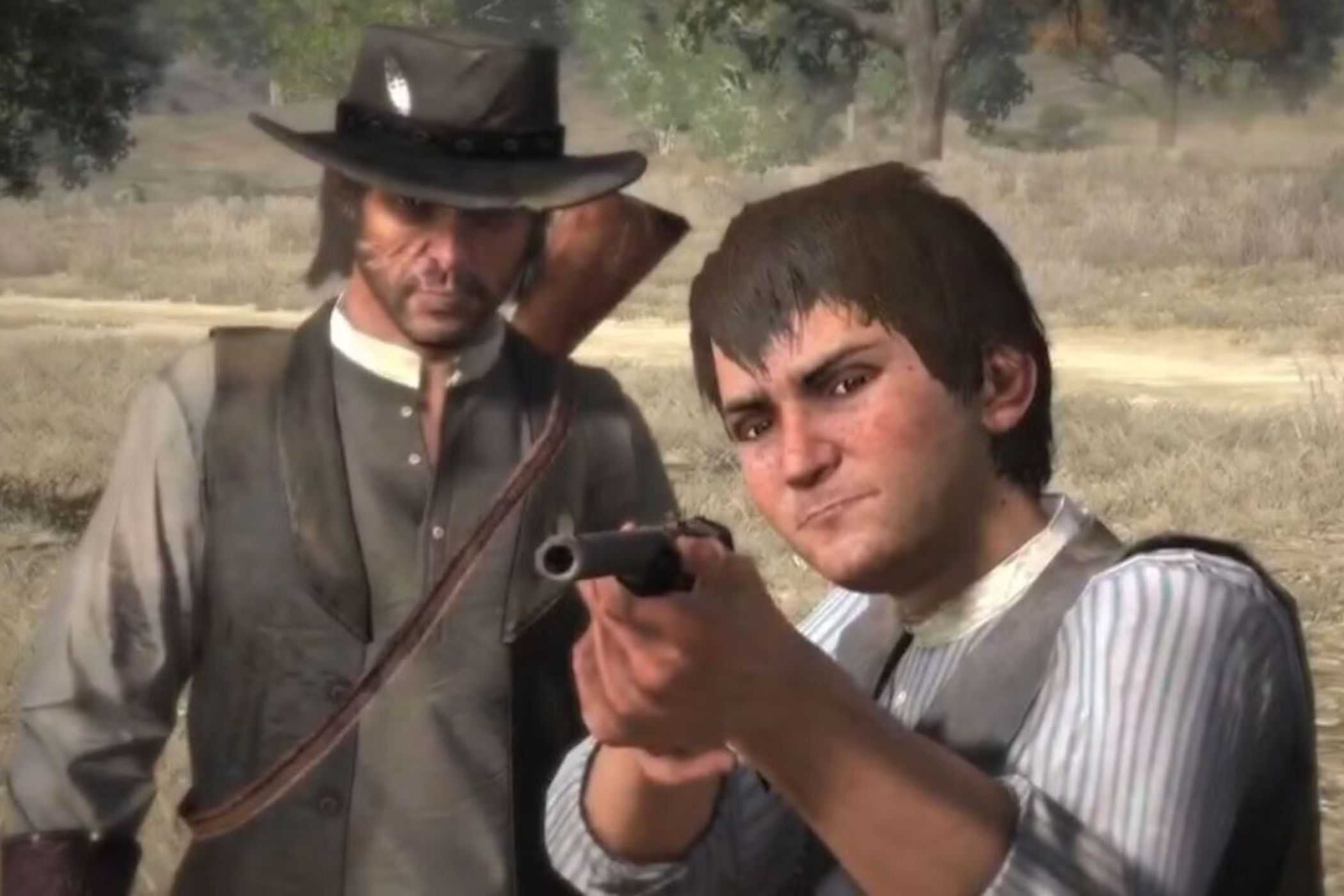 Joh Marston and his son in Red Dead Redemption