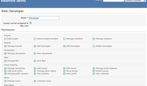 screenshot of redmine project management software