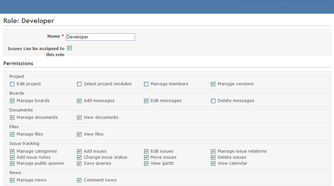 screenshot of redmine project management software