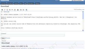 screenshot of redmine project management software