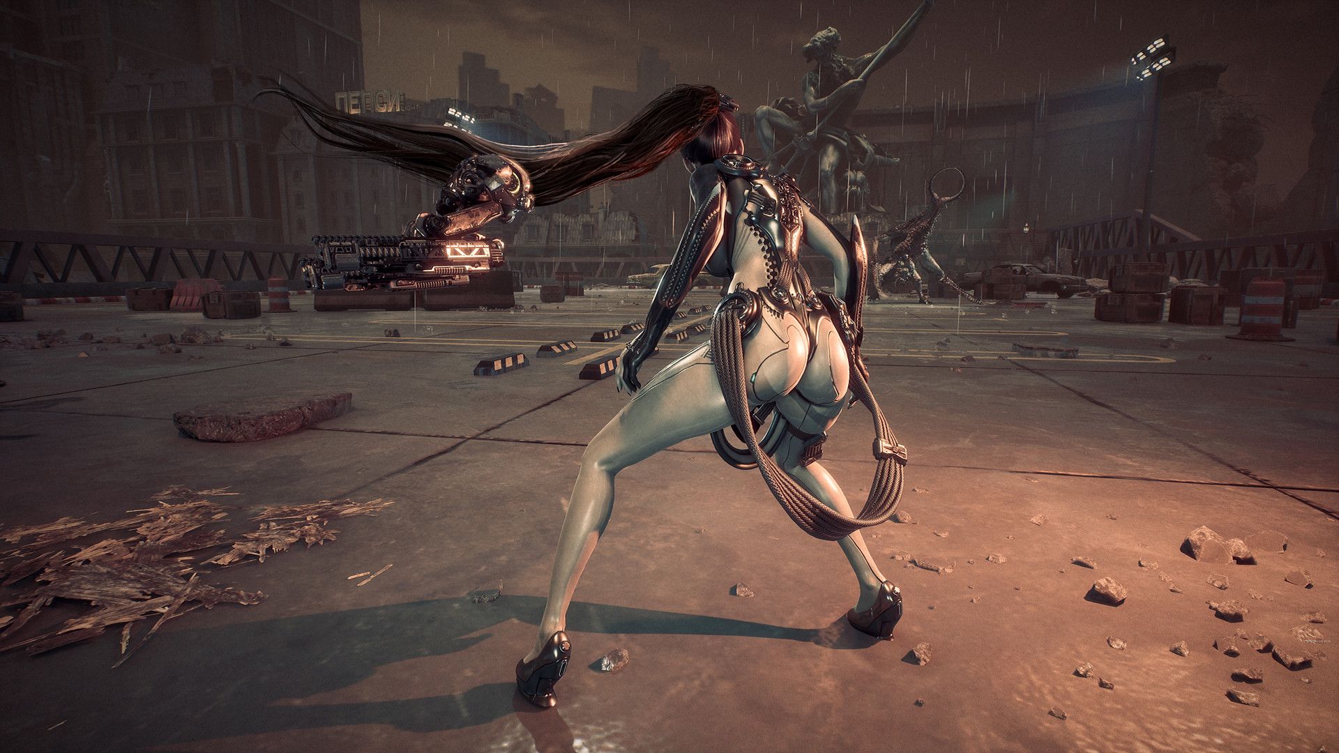 Dynamic Shot of Eve facing off with Abaddon.