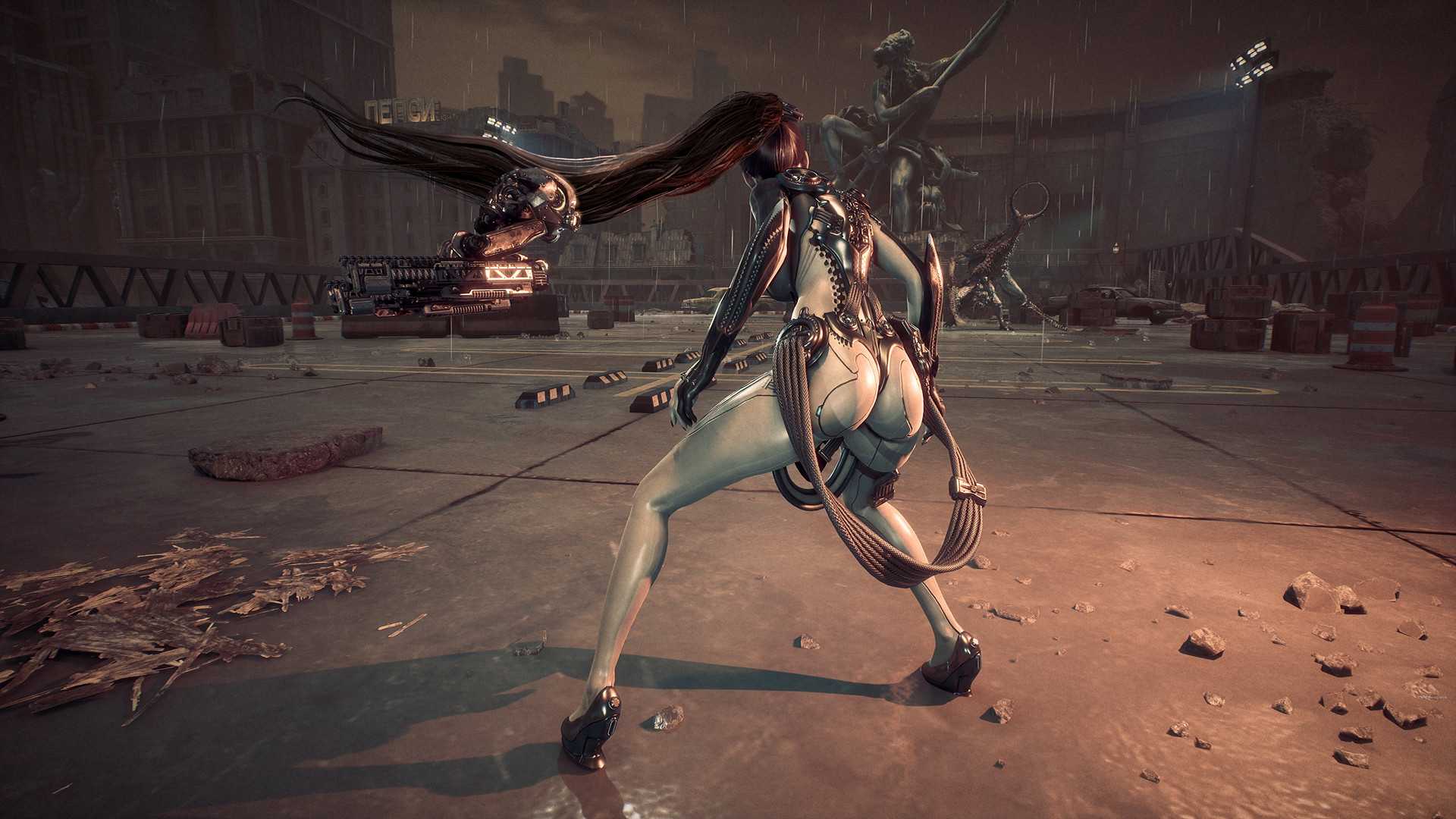 Dynamic Shot of Eve facing off with Abaddon.