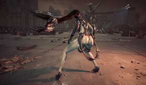 Dynamic Shot of Eve facing off with Abaddon.