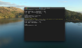 A screenshot of Taskwarrior on macOS
