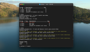 A screenshot of Taskwarrior on macOS