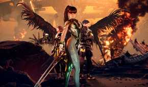 Stellar Blade even posing with Lily and Adam behind her