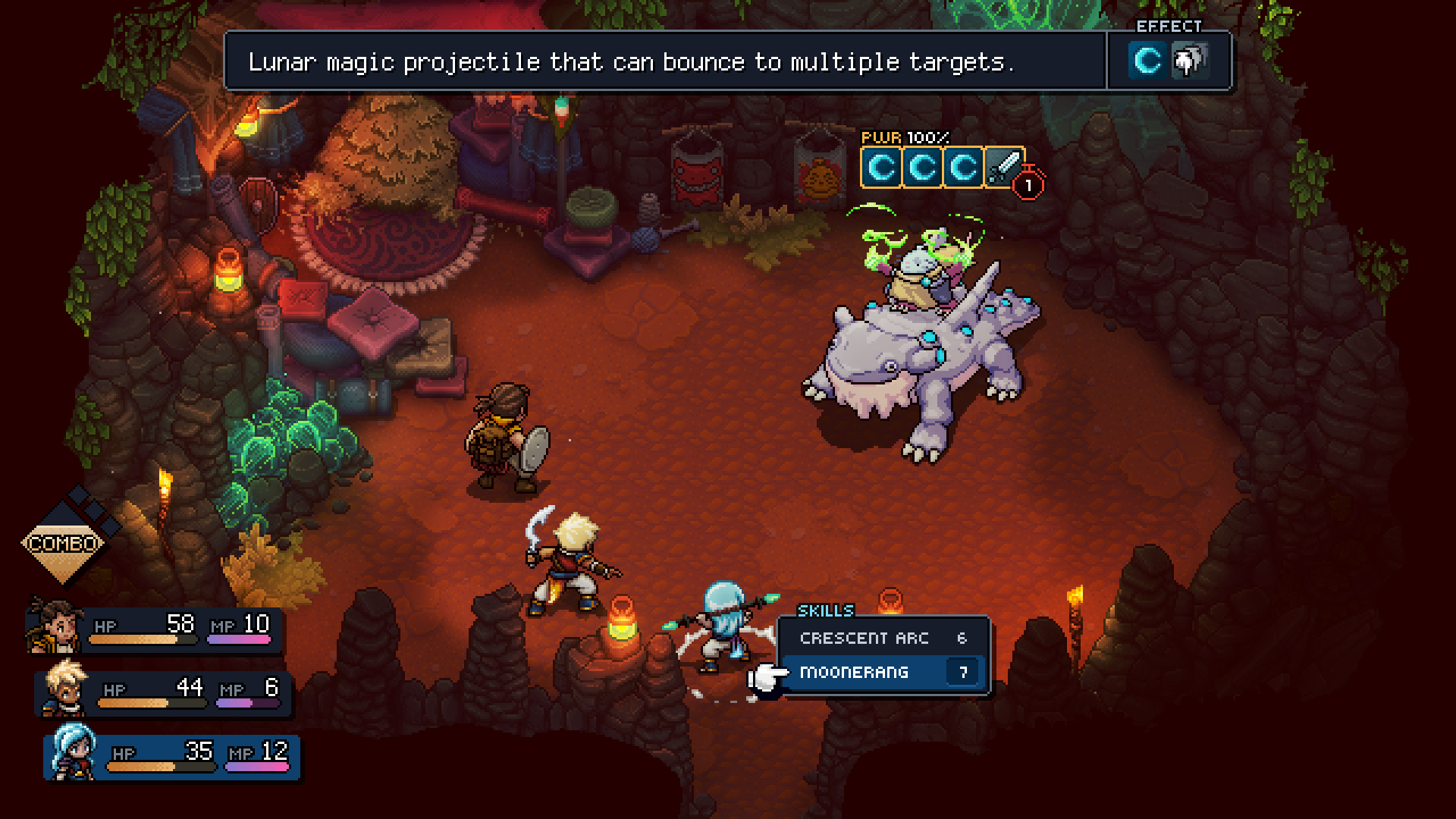 sea of stars boss fight in a cave