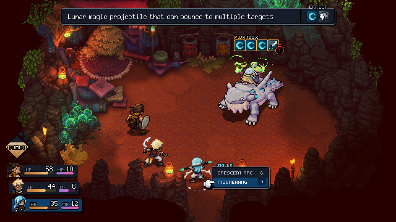 sea of stars boss fight in a cave