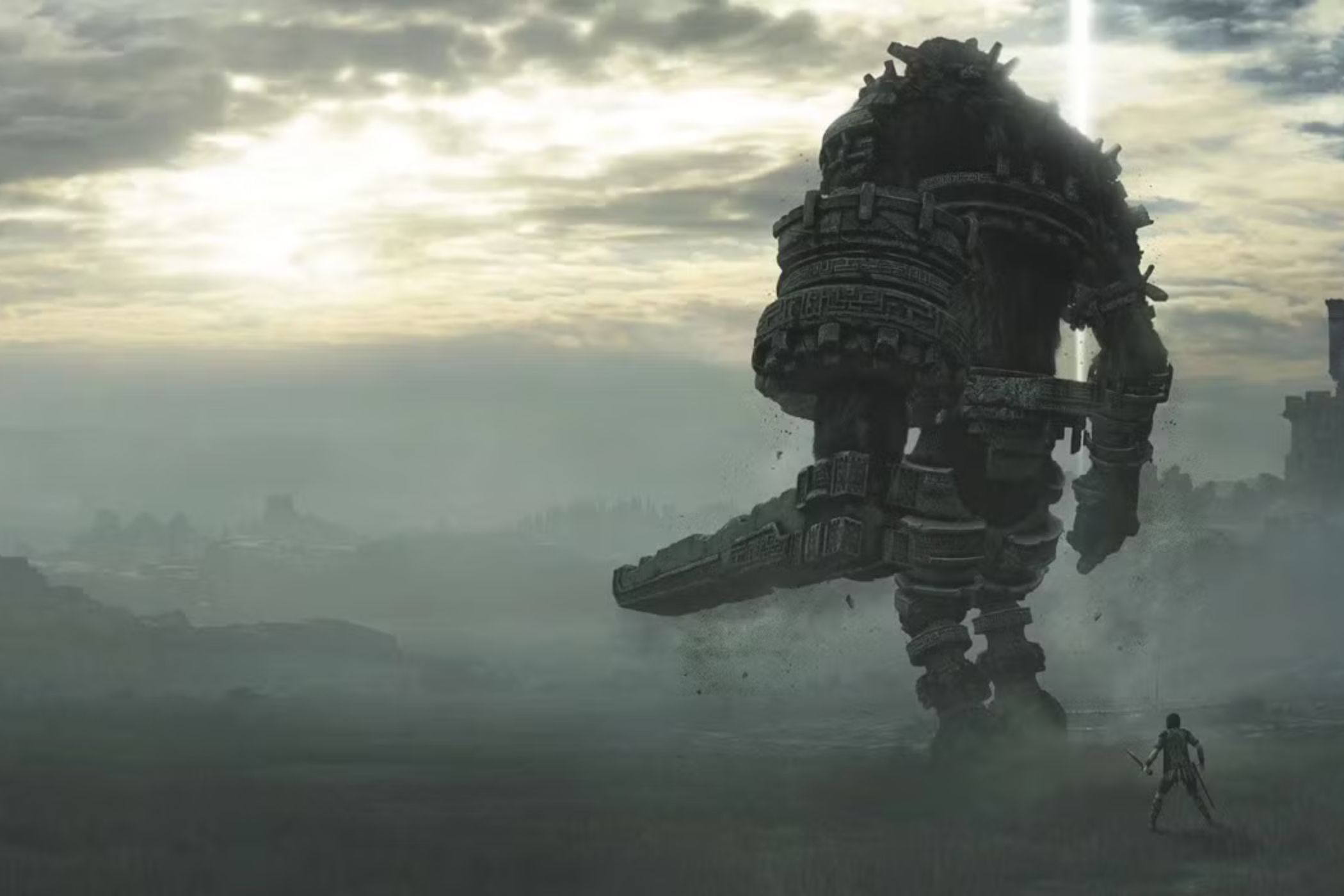 Wander and a Colossus in Shadow of the Colossus