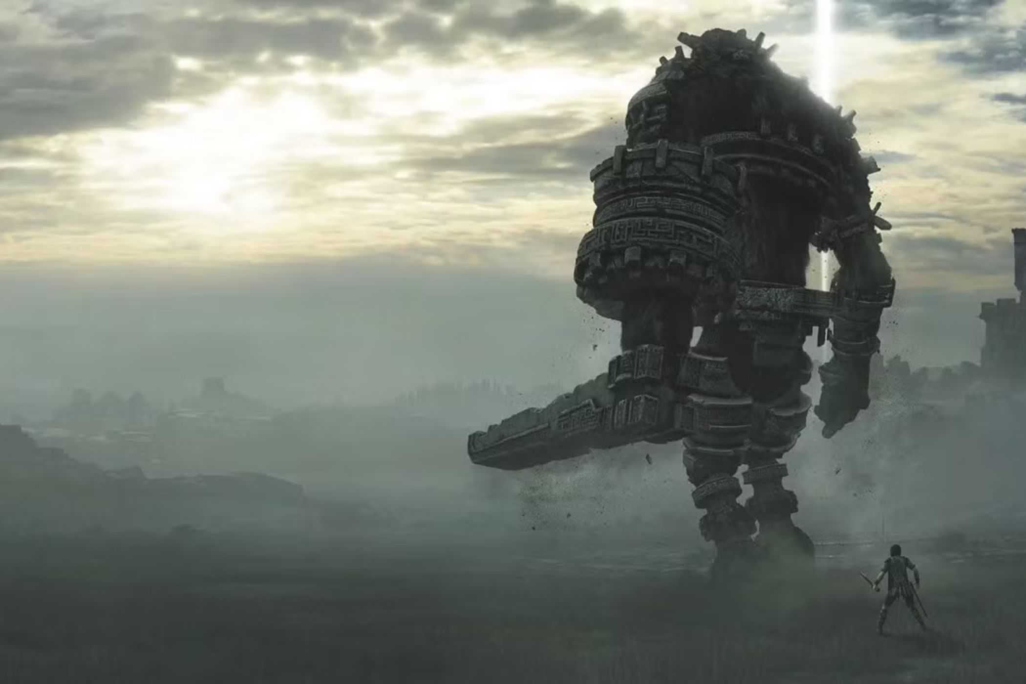 Wander and a Colossus in Shadow of the Colossus