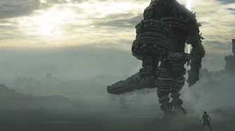 Wander and a Colossus in Shadow of the Colossus