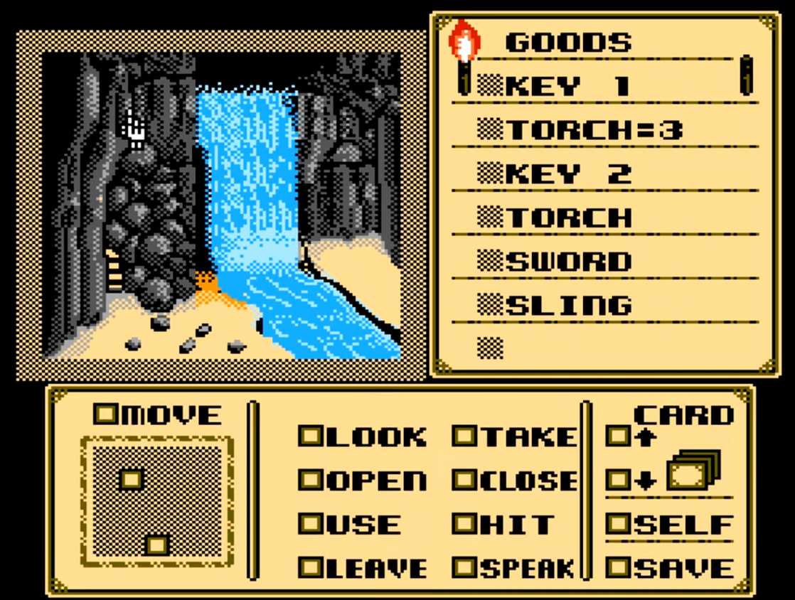 Searching the room with the waterfall Shadowgate NES