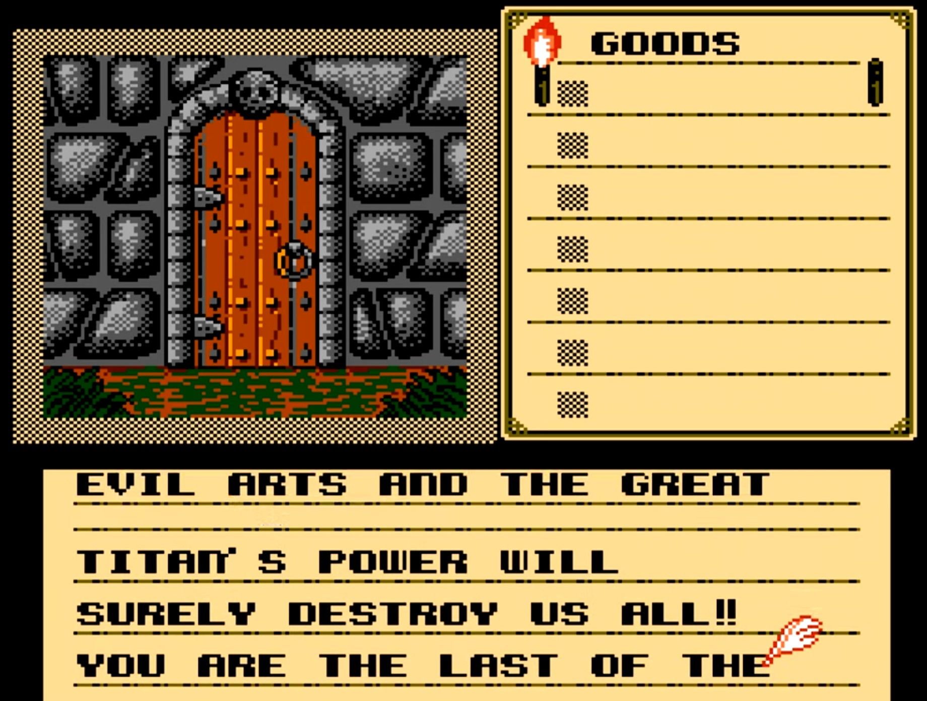 Before entering the castle in Shadowgate NES